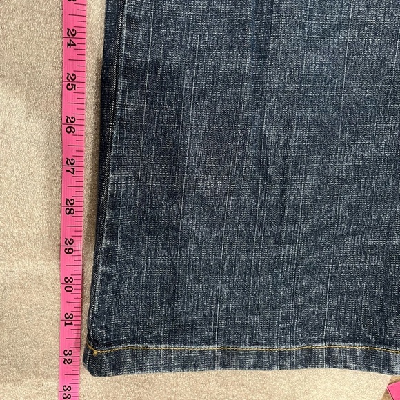 [8]VTG Telluride Women's Blue Jeans with Brown velvet Belt Flare - Picture 5 of 8